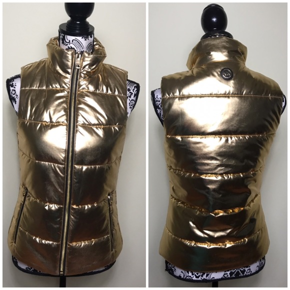 Michael Kors Vest 17Fashion Basics Metallic Gold W - Picture 2 of 8